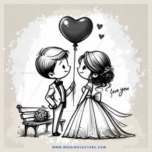 a romantic moment with a balloon in between them