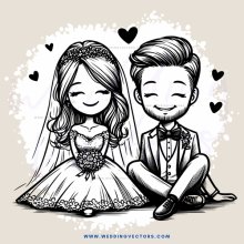 wedding picture with bride and groom