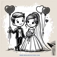 a cartoon wedding scene