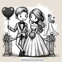 a couple celebrating their wedding day