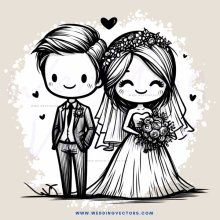a bride and groom at their wedding