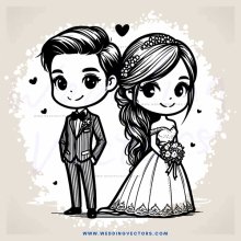 the bride and groom are happy