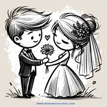 boy and girl holding flower