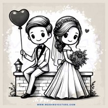 a couple sitting on a bench with balloons
