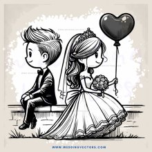 the bride and groom are sitting on some stairs