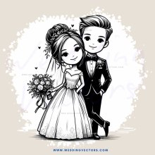 bride and groom cartoon