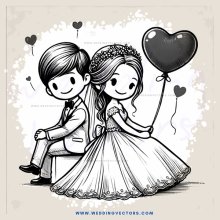 a boy and girl sitting holding hearts