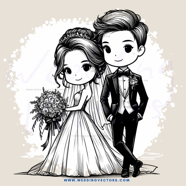 a couple in wedding attire