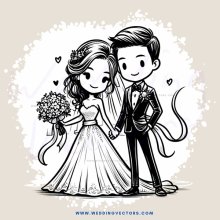 a bride and groom holding hands