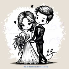 a bride and groom on their wedding day