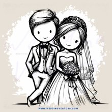 a wedding couple in black and white
