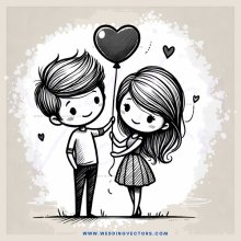 boy and girl with balloon