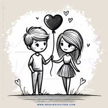 boy and girl with balloon