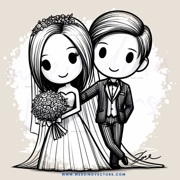 wedding portrait black and white