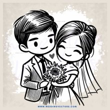 a bride and groom hugging