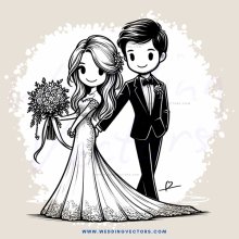 a bride and groom on their wedding day