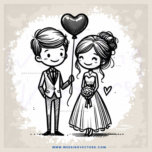 a couple with a heart balloon