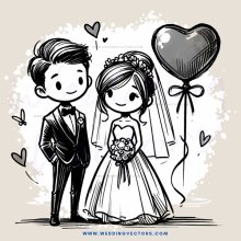 a boy and girl are getting married