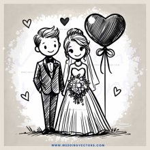 a bride and groom in black and white