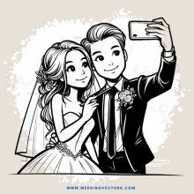 couple taking selfie with rings