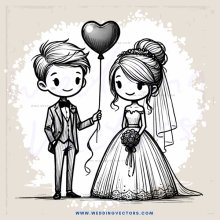 a boy and girl holding up a heart balloon