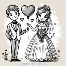 bride and groom balloons