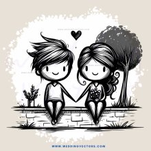 lovers hugging under a tree with an apple