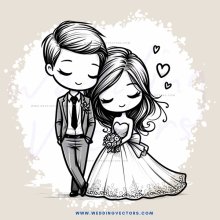 a couple kissing with hearts and flowers
