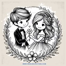 a couple holding flowers and smiling