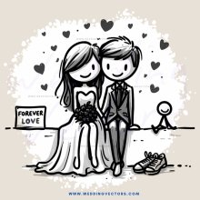 wedding portrait with couple and shoes on floor