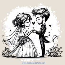 wedding couple hugging with bride holding flowers