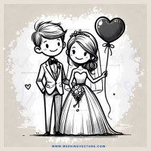 a couple holding hands and a balloon