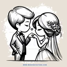 couple kissing cartoon style