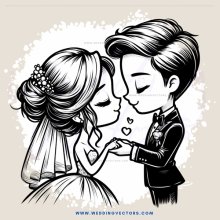 couple kissing with flowers in hair