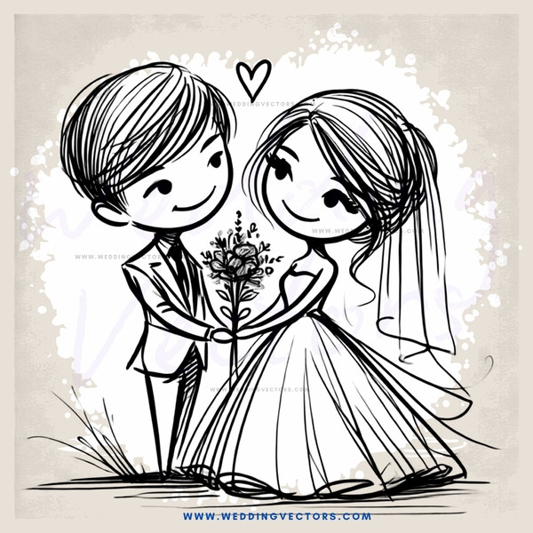 a happy couple with a flower