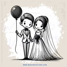 a couple holding hands and balloons