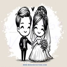a happy couple in black and white
