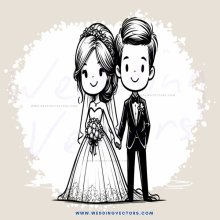 a bride and groom in black and white