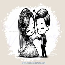married couple in wedding dress and tuxedo