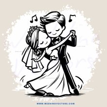 black and white wedding dance picture