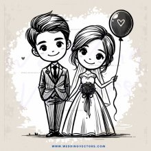 groom and bride posing with balloon heart