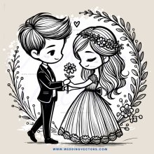 a couple holding hands and flowers