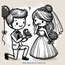 groom and bride posing for picture with cake