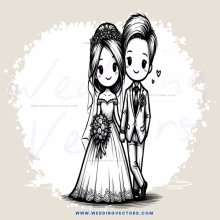 a bride and groom's photo op in black and white