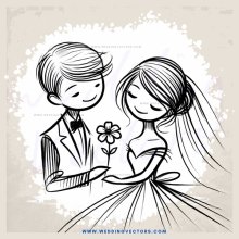 a newlywed couple in black and white