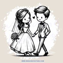 a wedding animation with two people walking together
