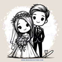 a bride and groom pose for their wedding portrait