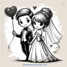 the groom and bride in black and white