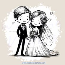 a wedding couple in black and white