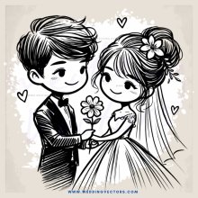 the couple holding hands and flowers